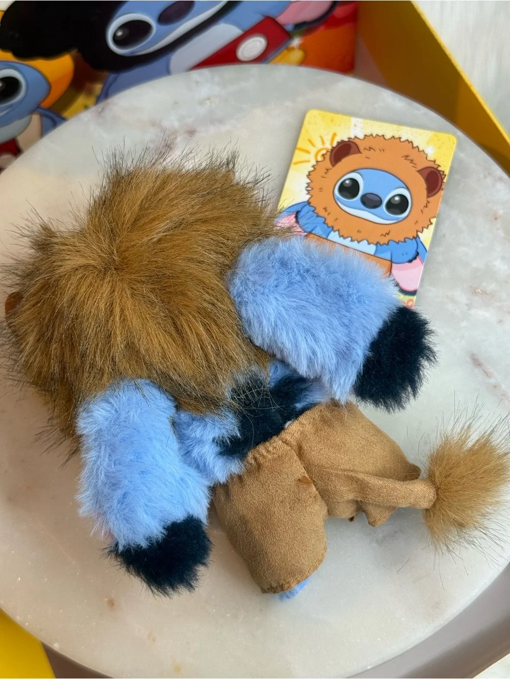 Disney Blue Stitch Plush with Brown Lion Mane and Tan Pants